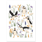 Unframed puffin scripture print on a white background. 