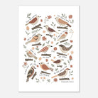 Unframed Psalm 84:3 scripture print featuring hand-drawn garden birds, sparrows and delicate floral details.