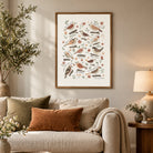 Psalm 84:3 Christian wall art displayed above a neutral sofa in a cosy living room with warm earthy tones.