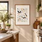 Christian puffin wall art featuring Psalm 18 displayed in a warm neutral kitchen with natural wood and cottage-inspired styling.